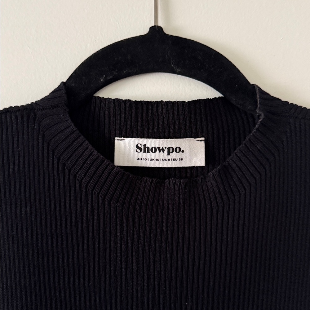 Black Mock Neck Top - Picture 4 of 5